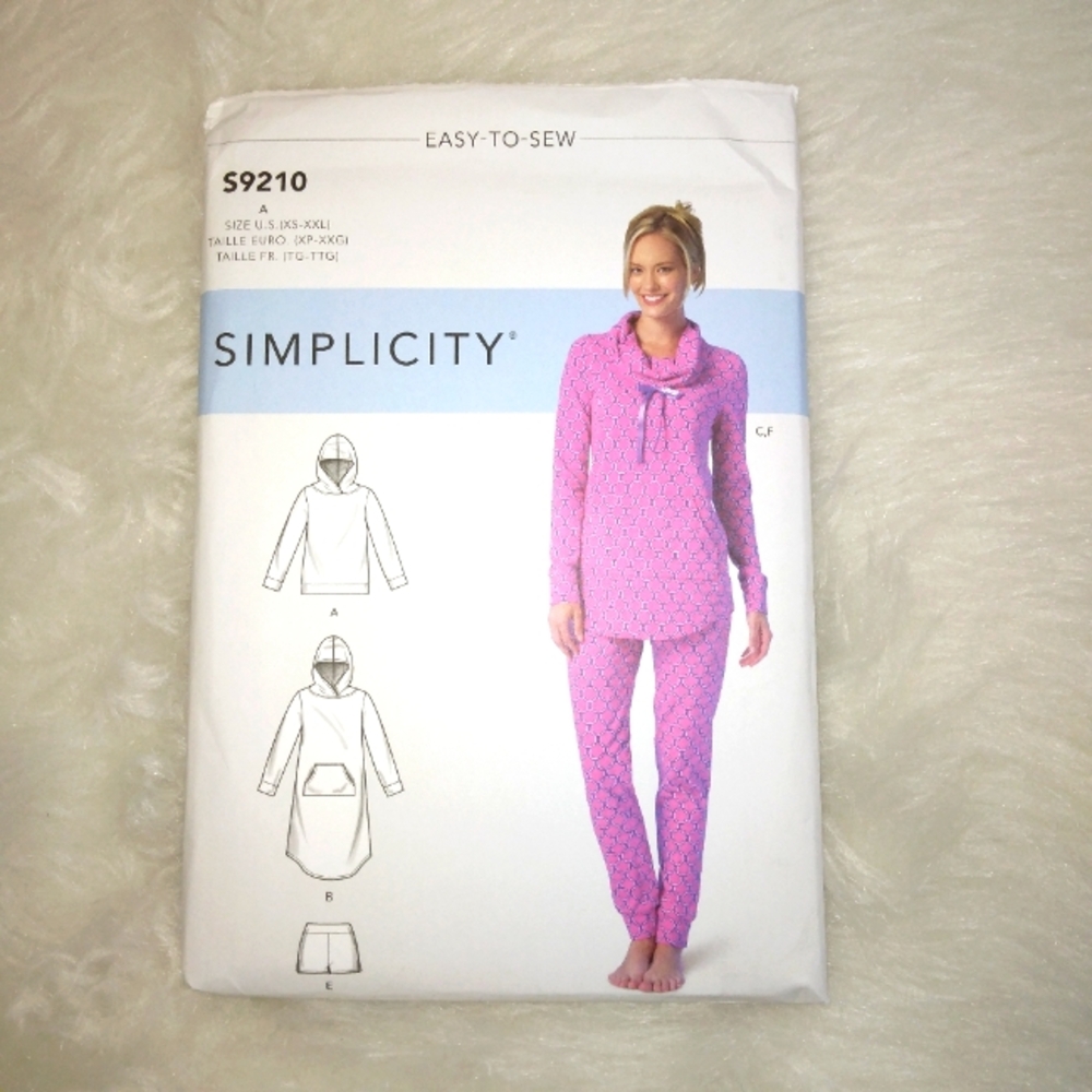 SIMPLICITY S9210 Sz XS-XXL Misses' Tops Dress Shorts Slippers NEXT LEVEL LOUNGE